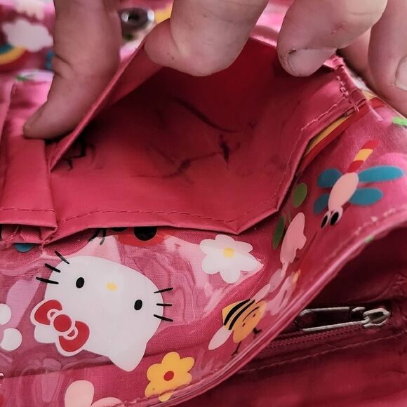 Hello Kitty Sanrio Girls Crossbody Messenger Bag Pink Rainbow Kitty - Picture 4 of 12